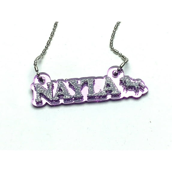 Personalized Custom Name Plate Chain Necklace Laser Cut Name or Word Made To Order Nameplate With Your Name On It!