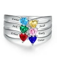 thumbnail image 1 of Personalized Custom Name Rings For Women 925 Sterling Silver Infinity Mother 6 Heart Cut Simulated Birthstones Wedding Ring, 1 of 1