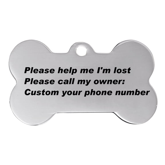 Personalized Custom Pet ID Tags for Dogs and Cats Silver Color