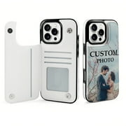 Personalized Custom Photo Phone Case for iPhone 16 Pro Max, Flip Wallet Phone Case with Card Slots, Perfect Gift for Family, Friends, and Couples