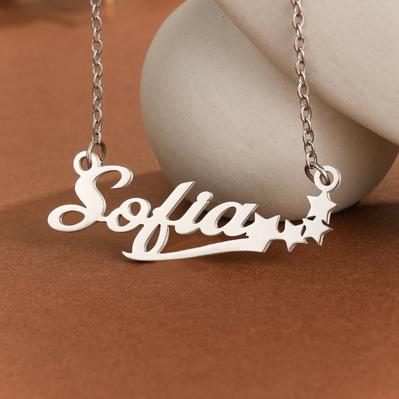 Personalized Custom Star Names Pendant Necklace for Women Men Stainless Steel Choker Fashion Christmas Jewelry Gift