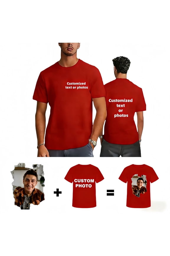 Personalized Custom T-Shirt Print Your Own Photo Logo Customized Cotton Tee