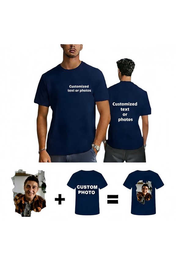 Personalized Custom T-Shirt Print Your Own Photo Logo Customized Cotton Tee