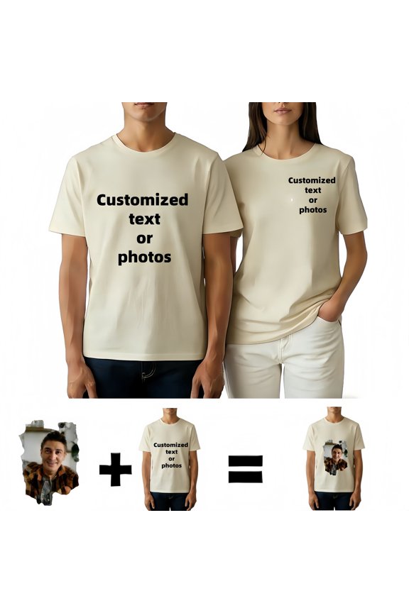 Personalized Custom T-Shirt Print Your Own Photo Logo Customized Cotton Tee