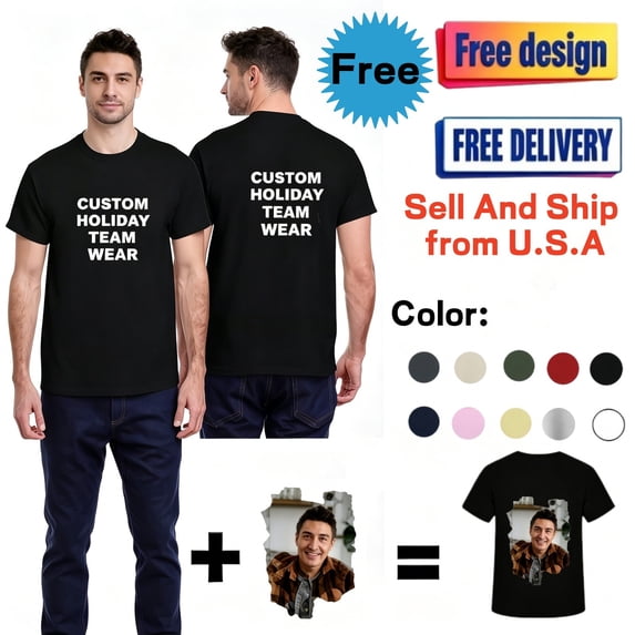 Personalized Custom T-Shirt Print Your Own Photo Logo Customized Cotton Tee
