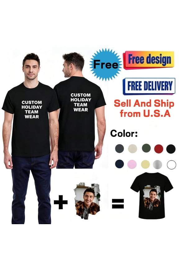 Personalized Custom T-Shirt Print Your Own Photo Logo Customized Cotton Tee