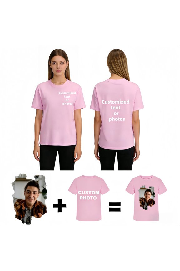 Personalized Custom T-Shirt Print Your Own Photo Logo Customized Cotton Tee