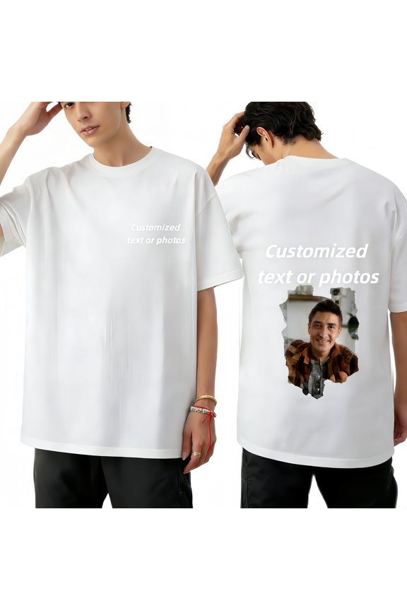 Personalized Custom T-Shirt Print Your Own Photo Logo Customized Cotton Tee