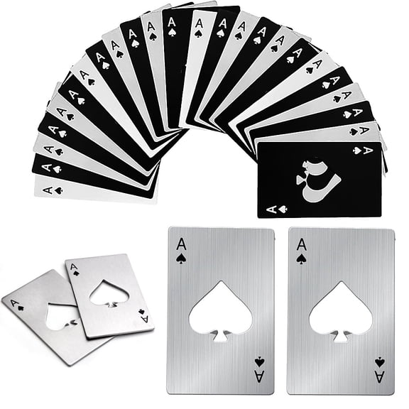 Personalized Custom Text Ace Of Spades Poker Bottle Opener, Stainless Steel Portable Multi Purpose Beer Opener Creative Metal Luxury Gift For Him Her(white)