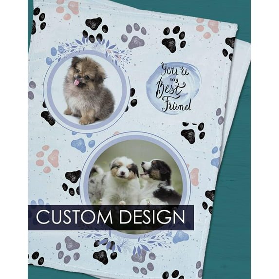 Personalized Custom Throw Blanket - 30x40 Inch Fleece Minky Customized Photo Design Text Logo Name Picture Gift for Mother's Day Family Friends Kids Baby Dogs Pets (BKM3040, 30"x40")