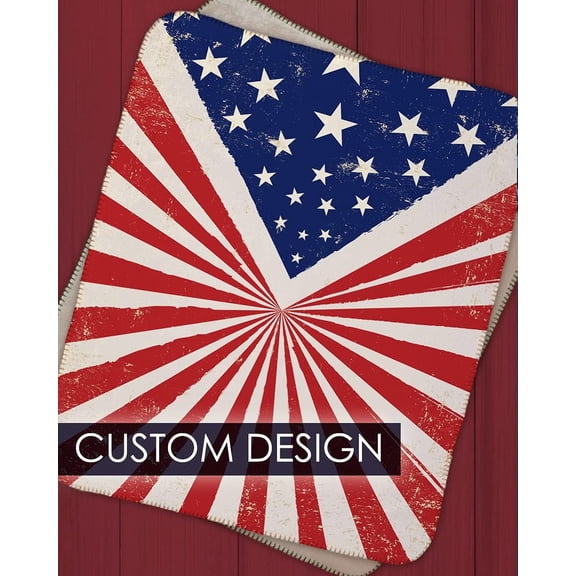 Personalized Custom Throw Blanket - 38x54 Inch Fleece Sherpa Customized Photo Design Text Logo Name Picture Gift for Women Men Family Friends Kids Baby Dogs Pets