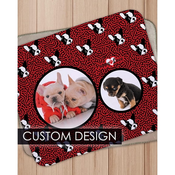 Personalized Custom Throw Blanket - 38x54 Inch Fleece Sherpa Customized Photo Design Text Logo Name Picture Gift for Women Men Family Friends Kids Baby Dogs Pets