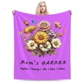 thumbnail image 1 of Personalized Custom Throw Blanket for Mom, Customizable with Her All Children's Names, Perfect Mother’s Day and Birthday Gifts, Lavender, 60X40 Inches., 1 of 9