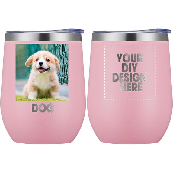 Personalized Custom Tumbler 12oz Stainless Steel Coffee Mug Cup with Lid & Straw Double Wall Insulated Tumbler with Colorful Text Logo Photo