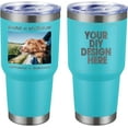 thumbnail image 1 of Personalized Custom Tumbler 30oz Stainless Steel Coffee Cup with Lid & Straw Double Wall Insulated Tumbler with Colorful Text Logo Photo, 1 of 5