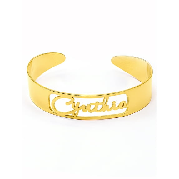 Personalized Cut-Out Script Name Bangle