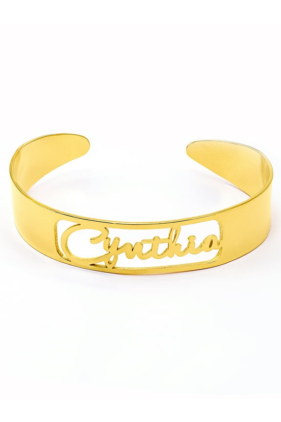 Personalized Cut-Out Script Name Bangle
