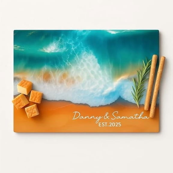 Personalized Cutting Board, Custom Glass Print Charcuterie Boards - Best Present for Wedding, Bridal Shower, Engagement, Anniversary, Housewarming, Gift Idea for Couples Bride, Parent, Family