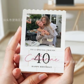 Personalized DIY creative building block photo wall, vertical heart-shaped building blocks, can be customized according to your design, as a Parents' Day gift.