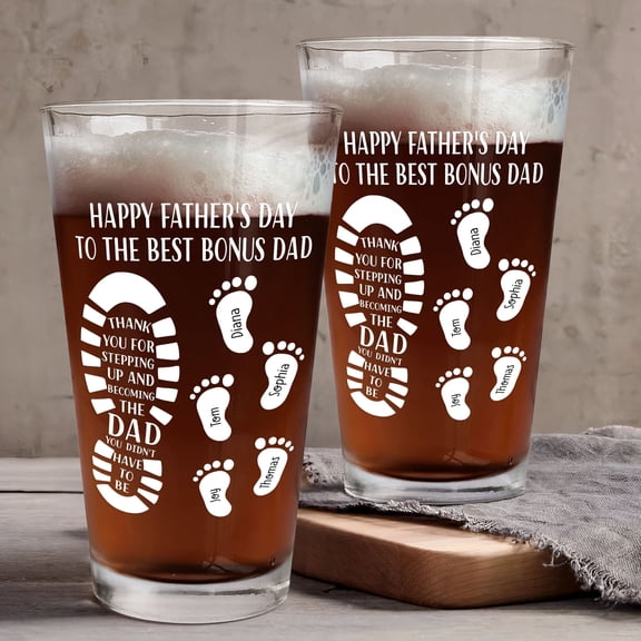 Personalized Dad Beer Glass - Custom Beer Pint Cup, Father's Day Gift, Birthday Present