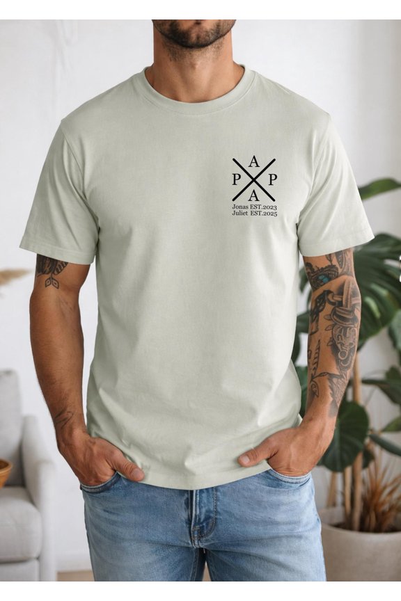 Personalized Dad Children Names Birth Years Birthday Gift Idea T-shirt