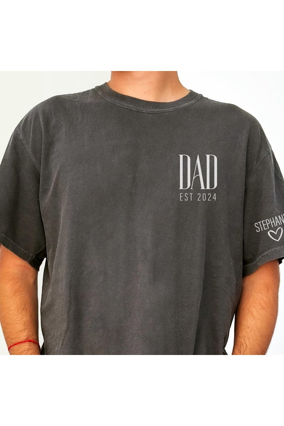 Personalized Dad Est Year TShirt Custom Names