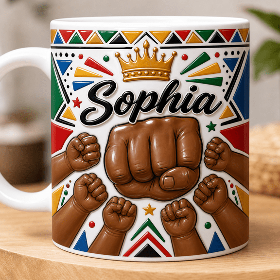 Personalized Dad Fist Bump Mug 2D Printed 3D Effect Custom Name Gift