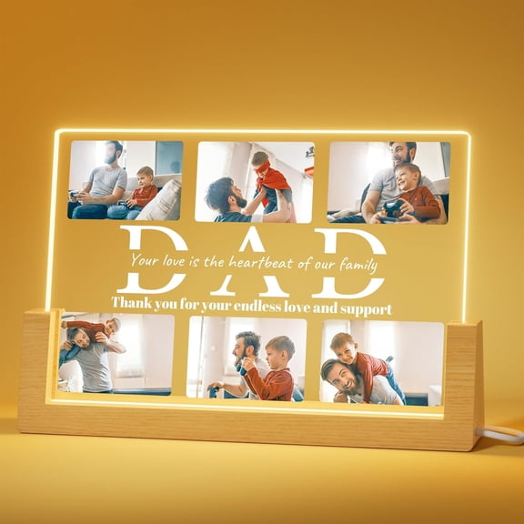 Personalized Dad Gifts for Fathers Day, Ships Next Day, Custom Photo Acrylic Picture Frame for Dad, Customized Gifts
