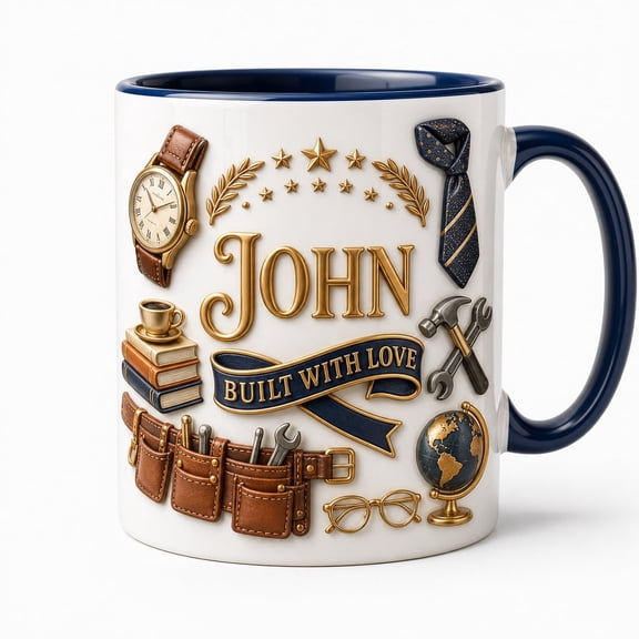Personalized Dad Mug Built With Love Ceramic Keepsake for Fathers
