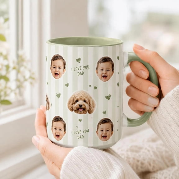 Personalized Dad Photo Mug, Custom Baby Picture Coffee Cup, Bekilab, 11oz-15oz Mug