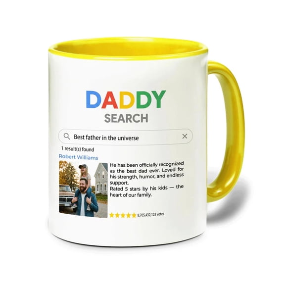 Personalized Daddy Shark Accent #U2013 Custom Name Coffee For Dad, AURORAVALLEY, 11oz-15oz Mug
