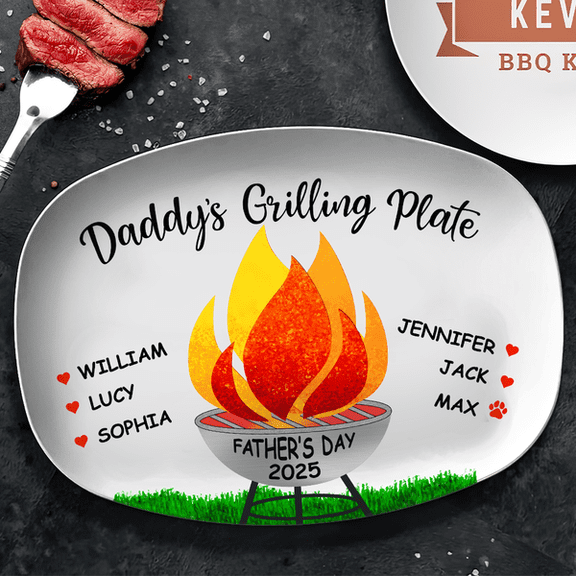 Personalized Daddy's Grilling Plate Platter Gift For Father's Day, Gift Birthday