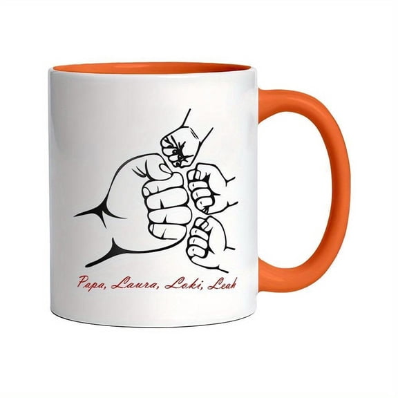 Personalized Daddy s Mug Custom Dad Fist Bump Coffee Cup 11oz Dishwasher Microwave Father s Day Birthday Present Dad Grandpa with Name Customization G