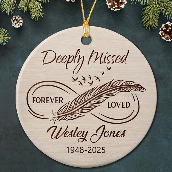 Personalized Dandelion Memorial Remembering Loved One Ceramic Ornament, Deeply Missed Forever Loved Ornament Christmas 2025, Custom Name Memories Ceramic Christmas Ornament Gift for Loss of Loved One