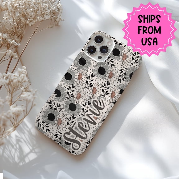 Personalized Dark Floral MagSafe Case for iPhone Samsung