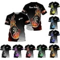 thumbnail image 1 of Personalized Dart Shirts for Men, Dart Polo 3D Shirts Custom Name Shirt, American Flag Shirt Unisex Shirt Size S-5XL (Orange, S), 1 of 9