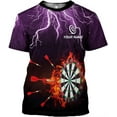 thumbnail image 1 of Personalized Darts T- Shirts, Dartboard Shirts, Darts 3D Sweatshirt, Hoodies Gift, Dart Shirts for Team, Dart League (Purple, 2XL), 1 of 8