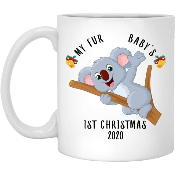 Personalized Date Custom Year Koala Happy My Fur Babby 1st Cute New Years 2026 Decorations Coffee Mug Ceramic Cups White 11oz