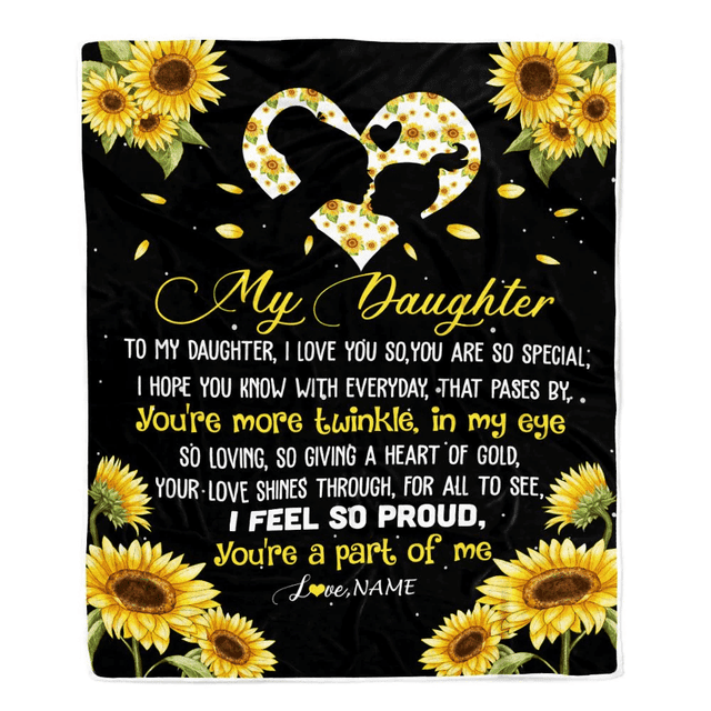 Personalized To My Daughter Blanket From Mom Dad Sunflower I Love You ...