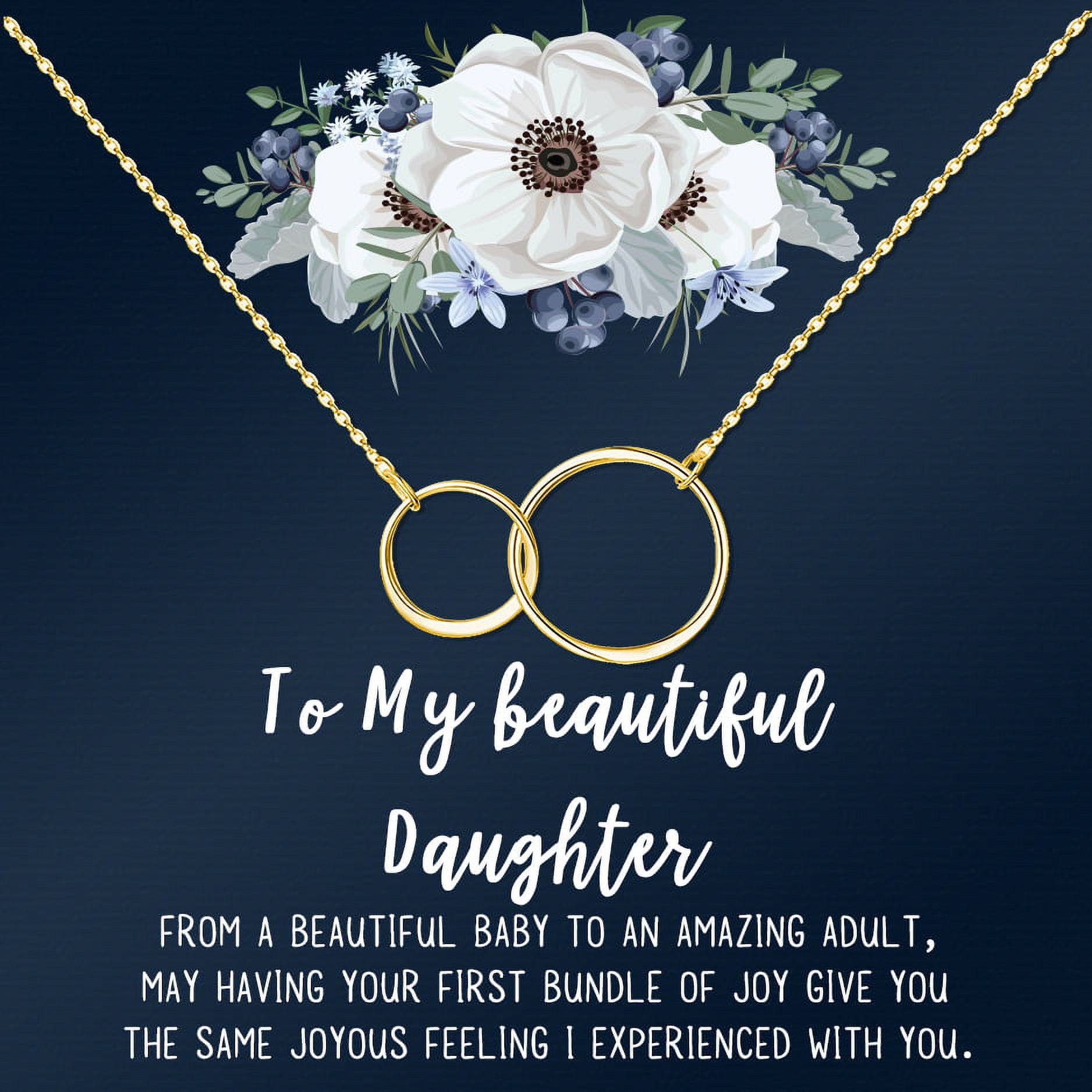 Personalized Daughter Mother's Day Jewelry, New Mom Mother's Day Gift, Custom Card for Daughter Mother's Day Gift, New Mom Mother's Day Gift [Gold Infinity Ring, Personalized Card]