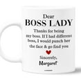 thumbnail image 1 of Personalized Dear Boss Lady Coffee Mug Cup 11oz 15oz Funny Birthday Christmas Bosses Day Gifts Ideas For Greatest Best Boss Ever Women Men Manager Coworker Lady Custom Name, 1 of 8