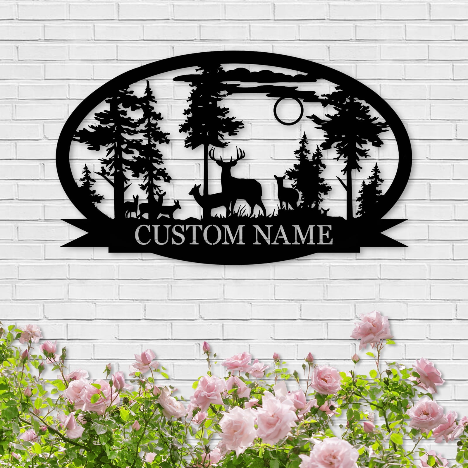 Personalized Deer Metal Cabin Sign | Custom Metal Sign | Personalized Camping Signs | Deer Hunter Gift | Custom Signs Outdoor Metal | Custom Family Name Sign | Cabin Decor | Porch Sign(10inches)