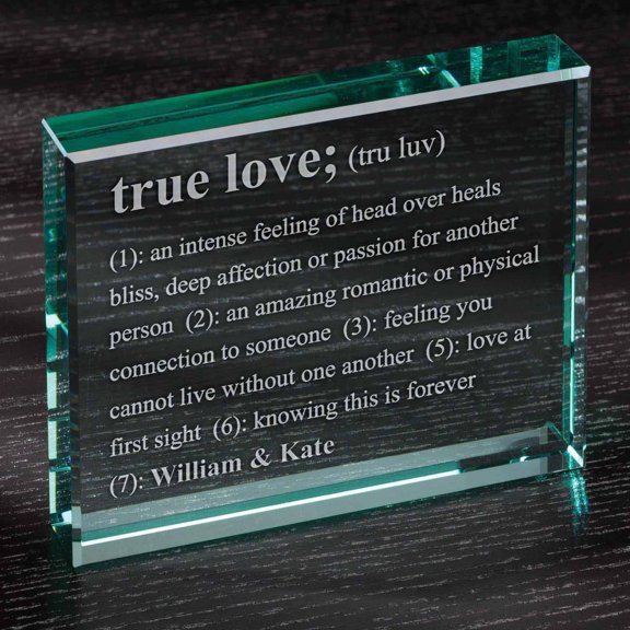 Personalized Definition of True Love 4" x 5" Glass Keepsake