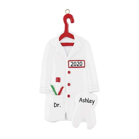 Personalized Dentist Ornaments 2024 - Custom Healthcare Dentist Uniform White Coat Ornament