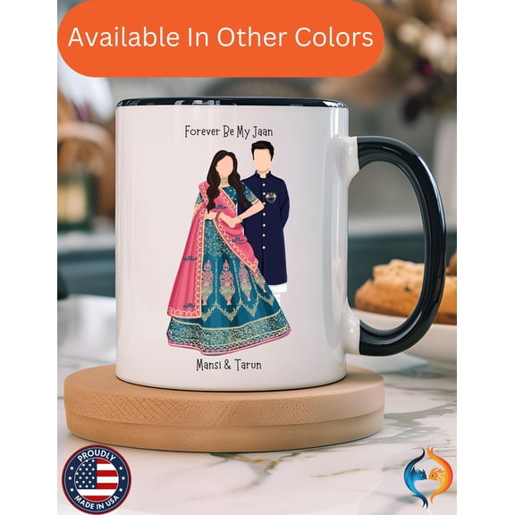 Personalized Desi Couple Mug, Romantic Indian Coffee Gift