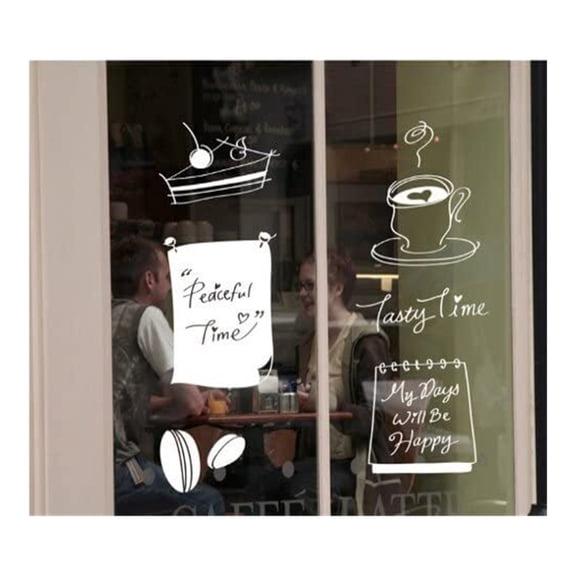 Personalized Design Glass Decoration Stickers Wall Decals White