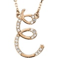 thumbnail image 1 of Personalized Diamond Cursive Initial Pendant Necklace 14k Rose Gold, 1 of 2