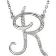 thumbnail image 1 of Personalized Diamond Cursive Initial Pendant Necklace 14k White Gold, 1 of 2