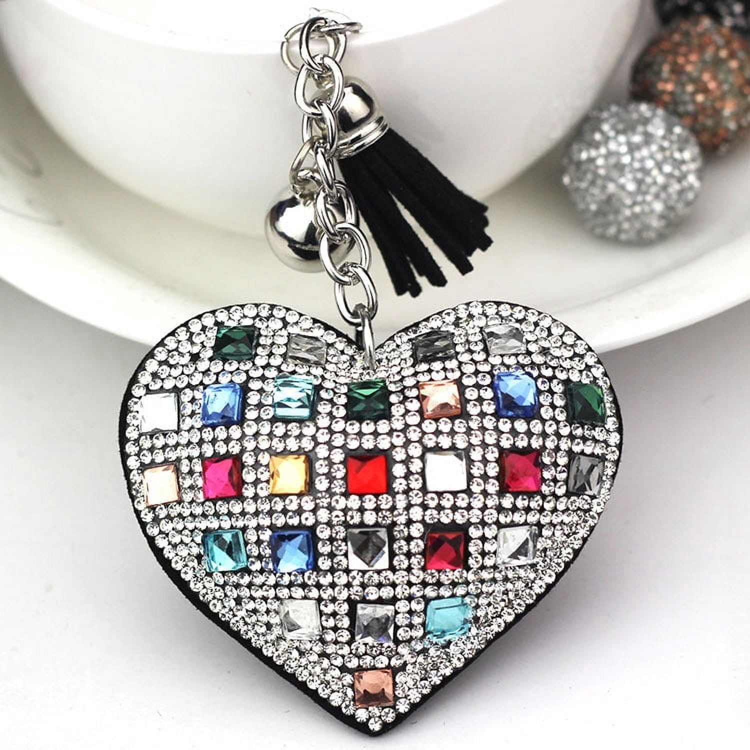 Pendant Keychain with Diamond Accent European Gift Korean Velvet Key ...