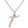thumbnail image 1 of Personalized Diamond Script Letter Initial Necklace in 14k Rose Gold, 1 of 2